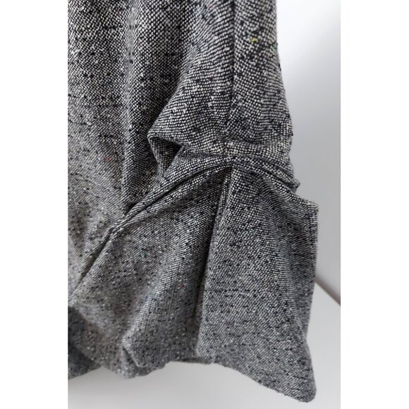 Eve Gravel XS grey bubble hem asymmetrical tweed skirt - style name = "Westwood" - Picture 4 of 10